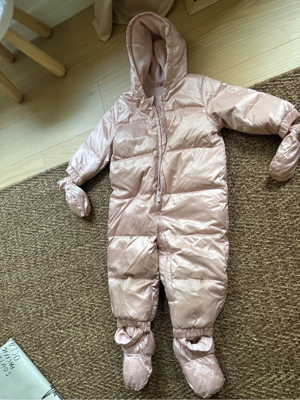 GAP Kids Blush Pink Puffer goose down fill Snowsuit